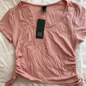 Wild Fable Cinch Side Pink Baby Tee NWT